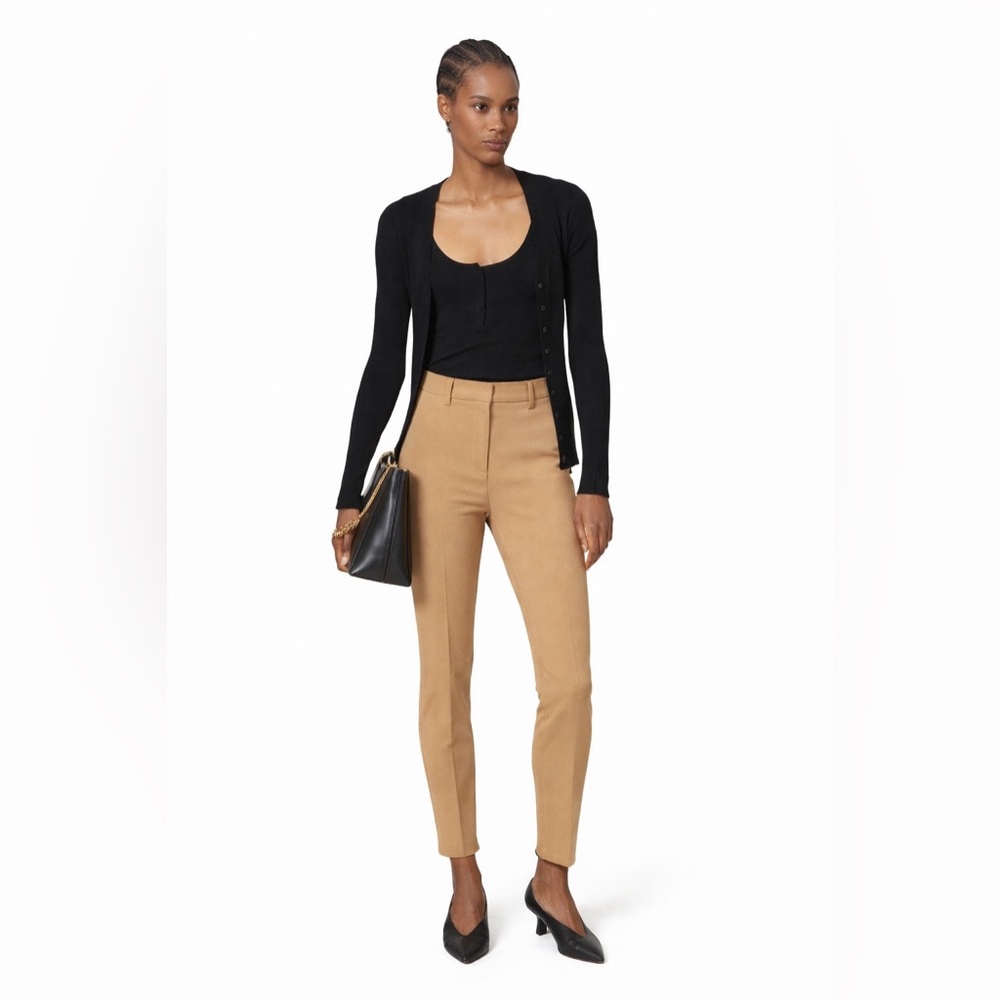 NWOT ALTUZARRA 34 US2 wool Buddy Skinny Trousers tan brown neutral